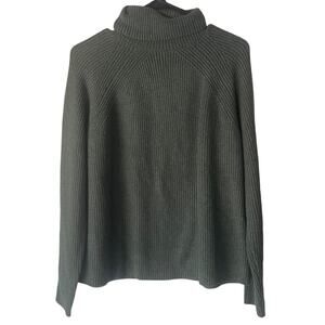 M & S Collection Women's Size Medium Green Tight Knit Turtle Neck Sweater